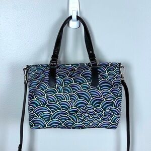 Kate Spade Pineforest Taylor Party Bubbles small purple nylon crossbody tote